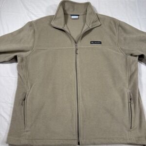 Jacket  Sweater Columbia Full Zip Fleece XL Green Beige